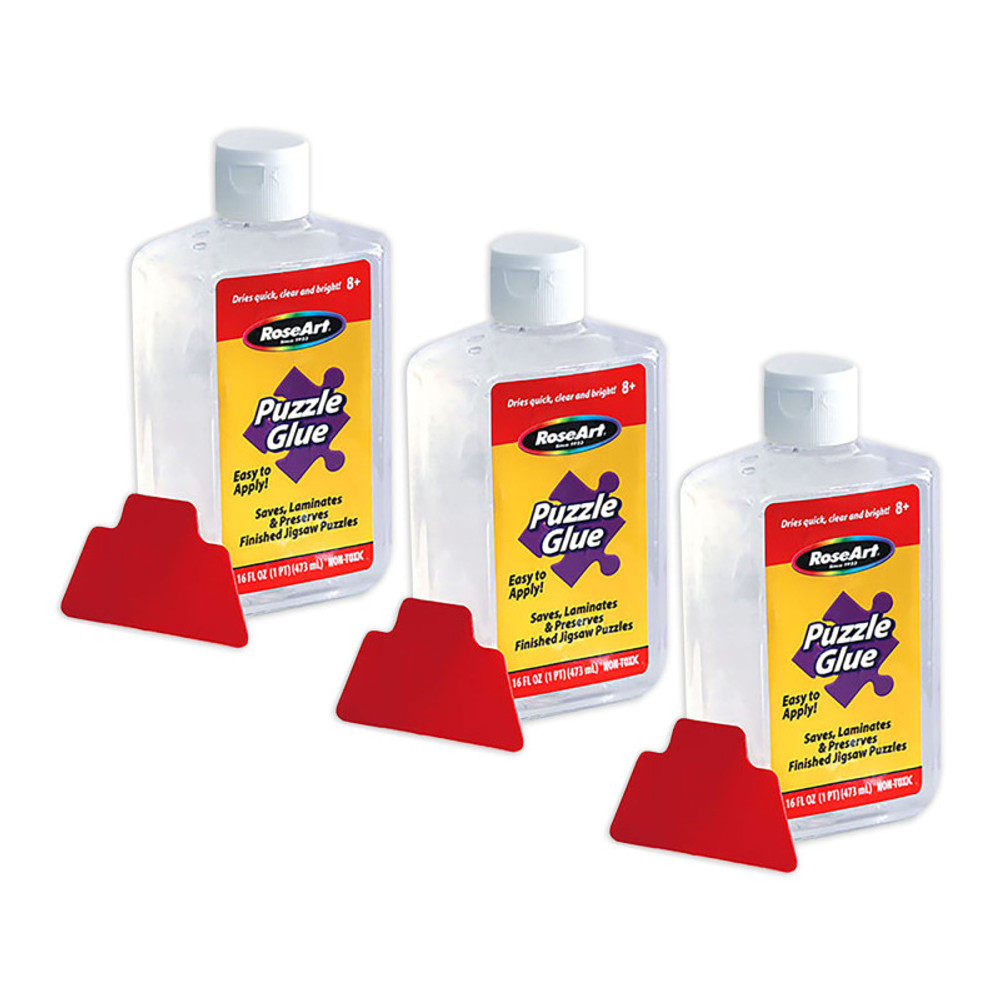 LAROSE INDUSTRIES LLC - CRA-Z-ART RoseArt Puzzle Glue with Applicator, 16oz., Pack of 3 LAROSE INDUSTRIES LLC - CRA-Z-ART RoseArt Puzzle Glue with Applicator, 16oz., Pack of 3