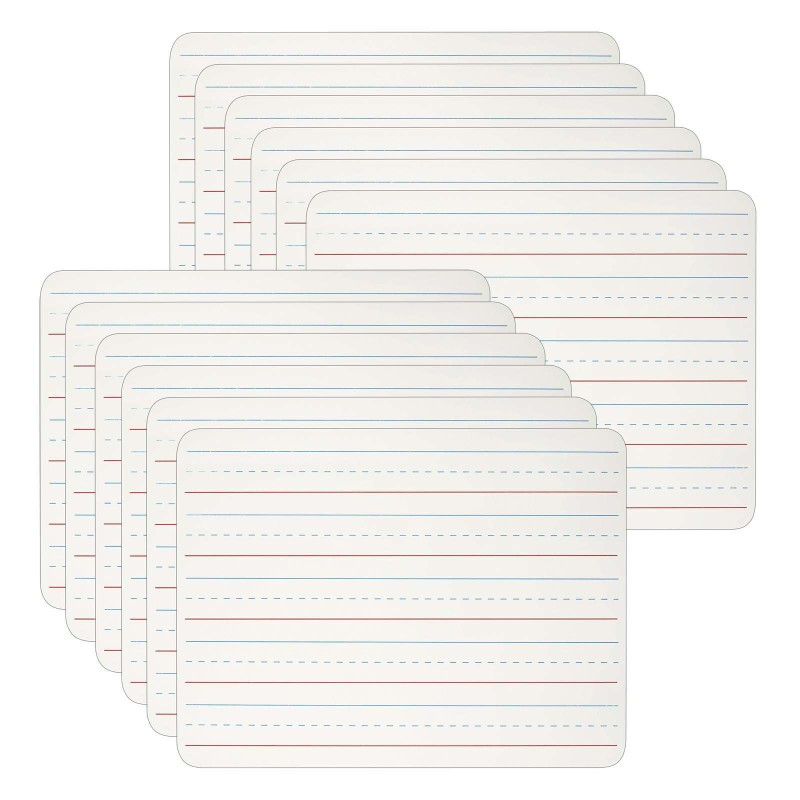 ADVANTUS Charles Leonard Dry Erase Lap Board, 1-Sided Lined, 9" x 12", Pack of 12