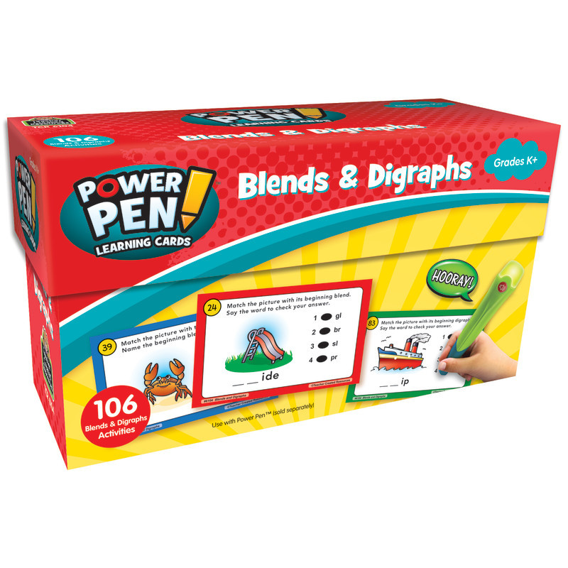 TEACHER CREATED RESOURCES Teacher Created Resources® Power Pen™ Learning Cards: Blends & Digraphs