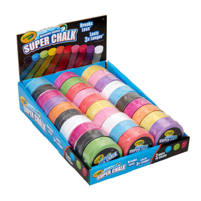 CRAYOLA LLC Crayola® Washable Outdoor Super Chalk Tray, 30 Count