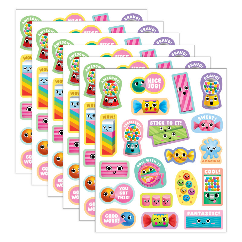 TEACHER CREATED RESOURCES Teacher Created Resources® Bubble Gum Smelly Stickers, 120 Per Pack, 6 Packs