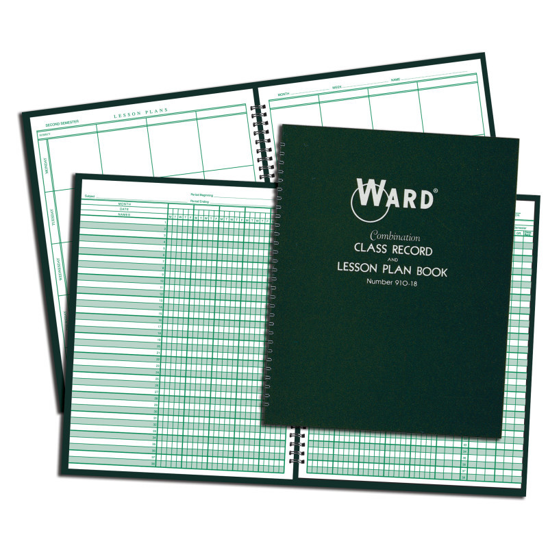 ELAN PUBLISHING WARD® Combination 9-10 Week Class Record + 8 Period Lesson Plan Book