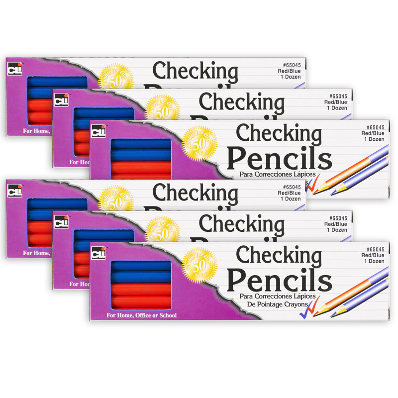 ADVANTUS Charles Leonard Combination Checking Pencils, Red/Blue, 12 Per Box, 6 Boxes