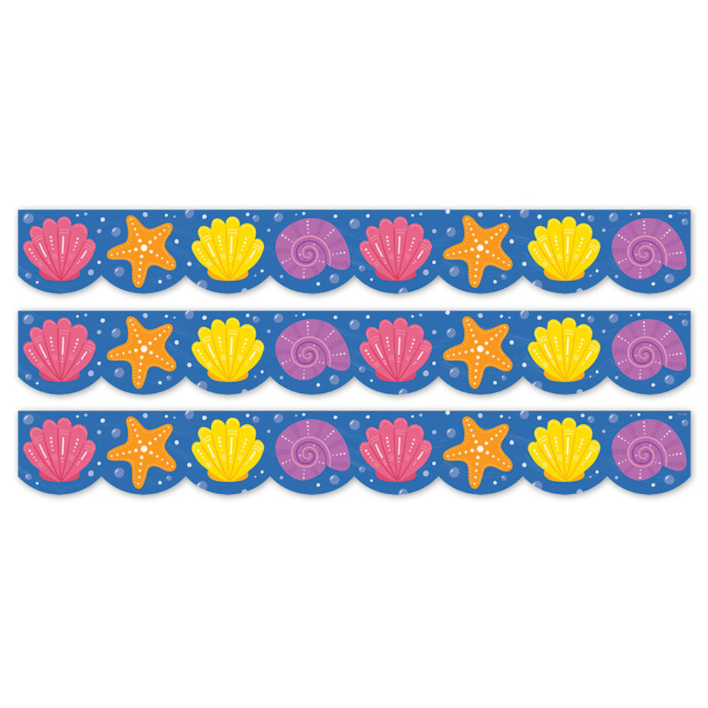 CREATIVE TEACHING PRESS Creative Teaching Press® Sea Friends Seashells EZ Border, Bulletin Board Border, 48 Feet Per Pack, 3 Packs