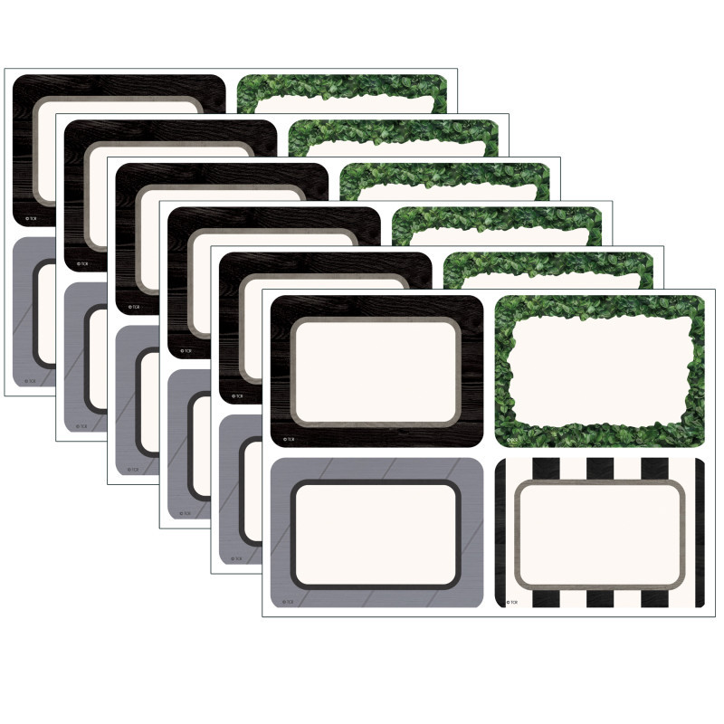 TEACHER CREATED RESOURCES Teacher Created Resources® Modern Farmhouse Name Tags/Labels - Multi-Pack, 36 Per Pack, 6 Packs