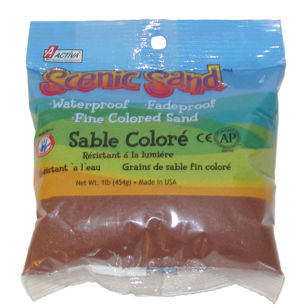 ACTIVA PRODUCTS ACTÍVA Scenic Sand™ Craft Colored Sand, Dark Brown, 1 lb (454 g) Bag