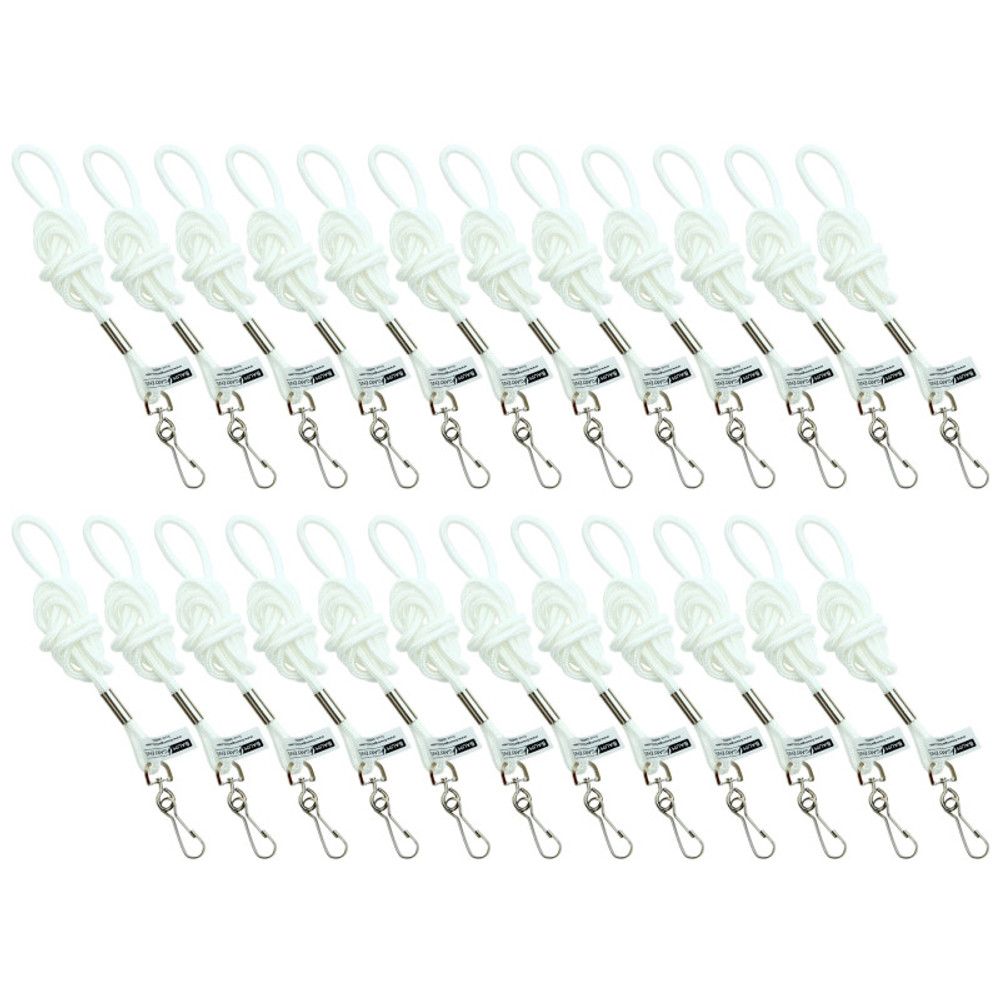 BAUMGARTENS INC SICURIX Standard Lanyard Hook Rope Style, White, Pack of 24