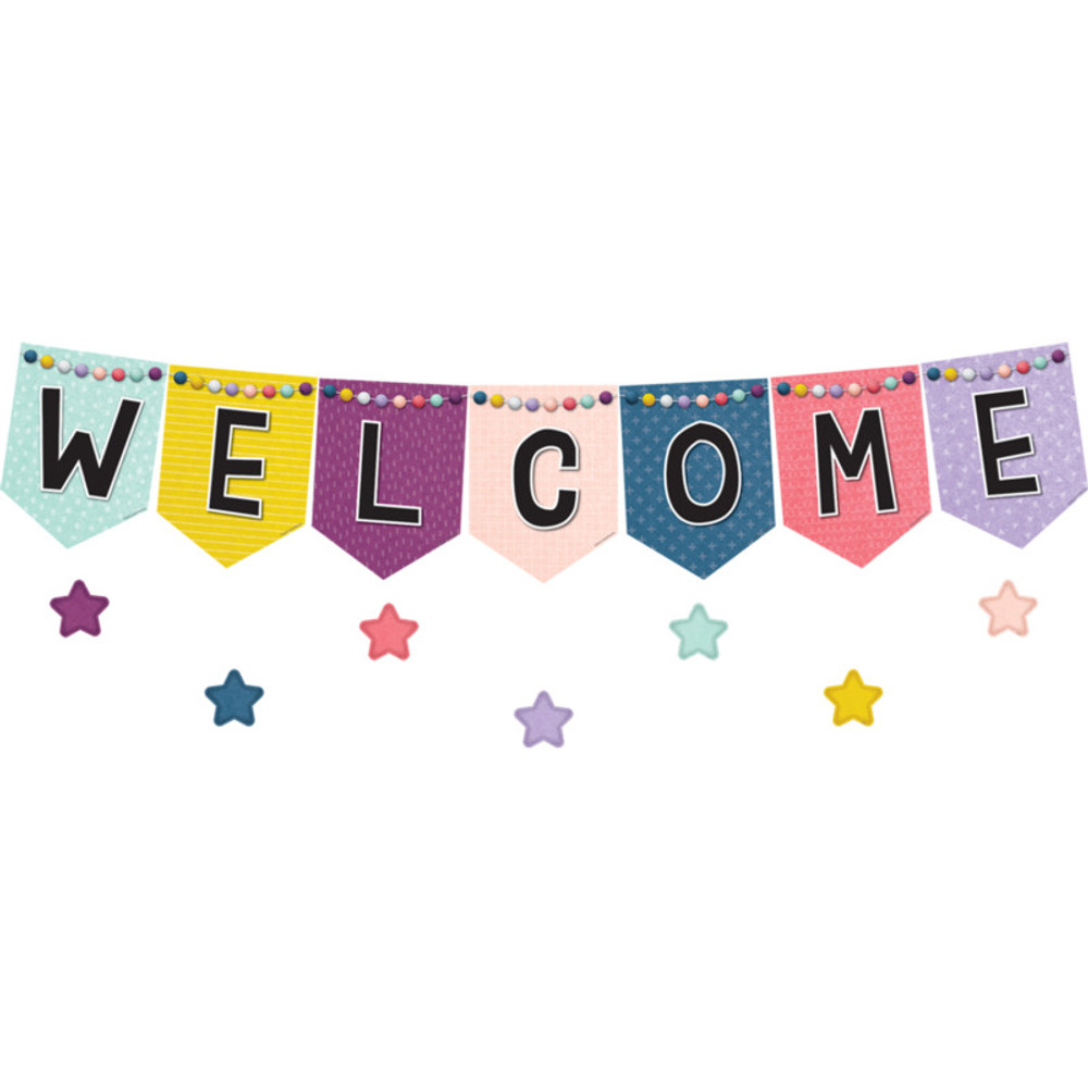TEACHER CREATED RESOURCES Teacher Created Resources® OH Happy Day Pennants Welcome Bulletin Board