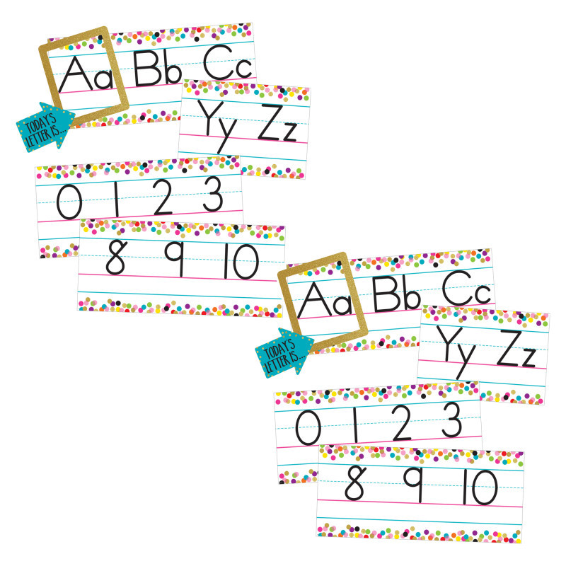 TEACHER CREATED RESOURCES Teacher Created Resources® Confetti Alphabet Line Bulletin Board Set, 2 Sets