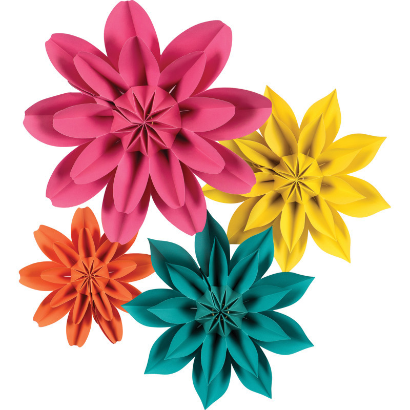 TEACHER CREATED RESOURCES Teacher Created Resources® Beautiful Brights Paper Flowers, Pack of 4