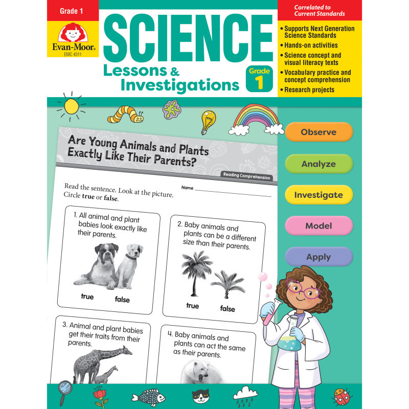 CARSON DELLOSA EDUCATION Evan-Moor Educational Publishers Science Lessons and Investigations, Grade 1