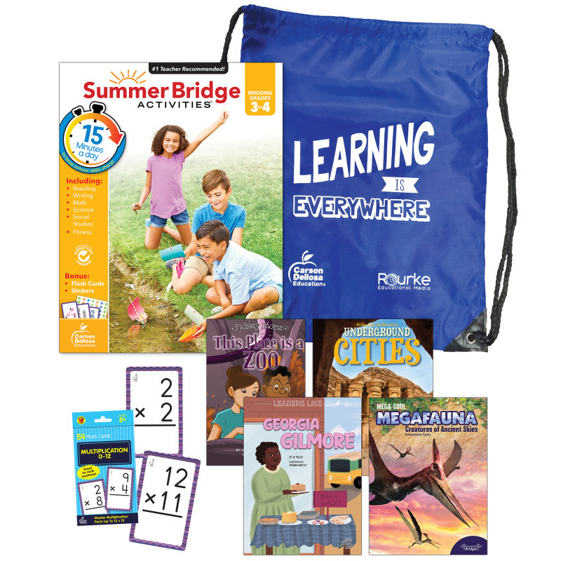 CARSON DELLOSA EDUCATION Summer Bridge Activities Summer Bridge Essentials Backpack, Grade 3-4