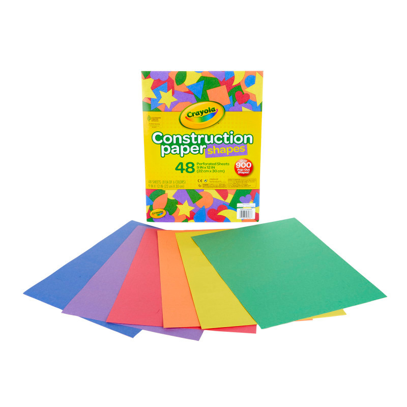 CRAYOLA LLC Crayola® Construction Paper Shapes, 48 Perforated Sheets, Over 900 Shapes