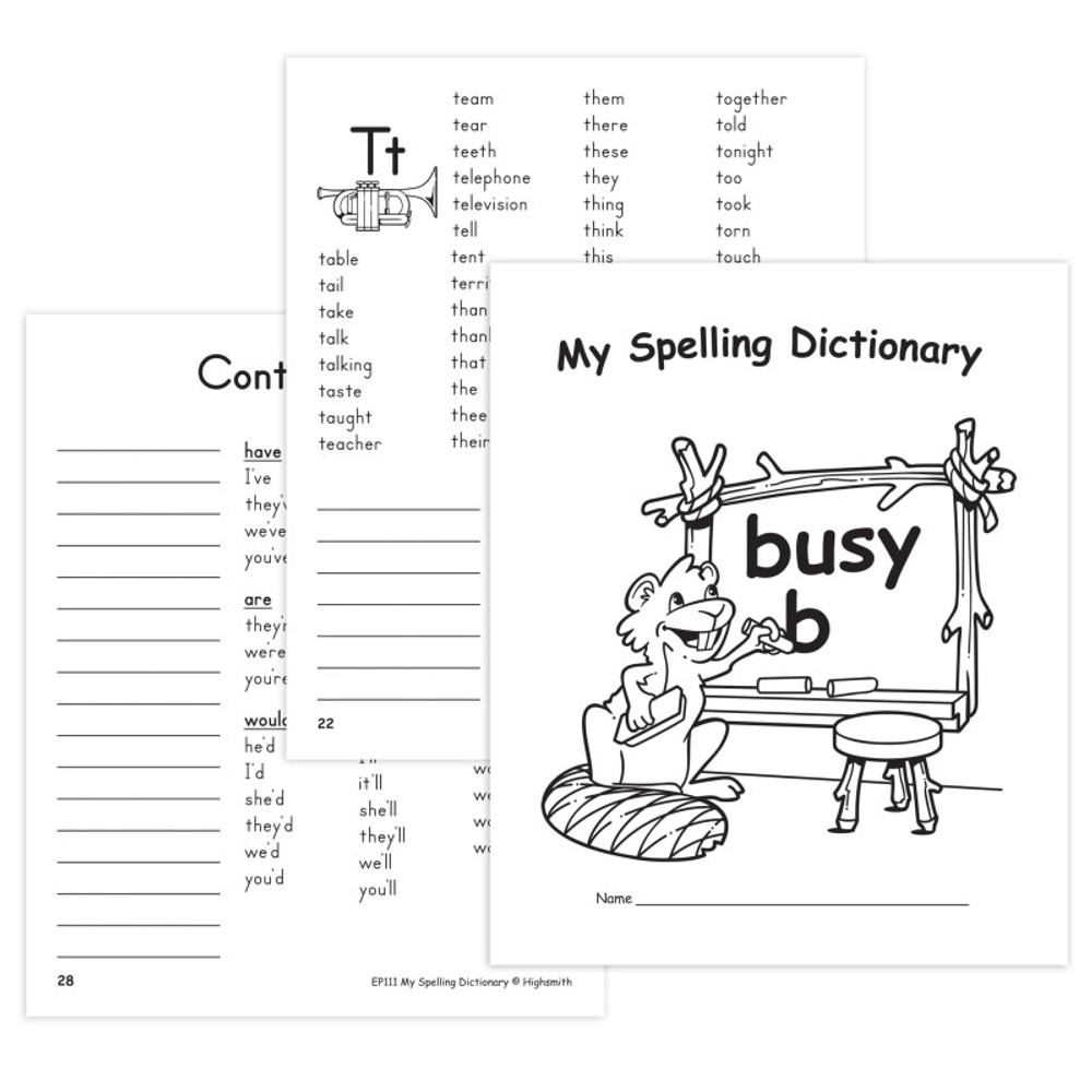 TEACHER CREATED RESOURCES Edupress™ My Own Spelling Dictionary