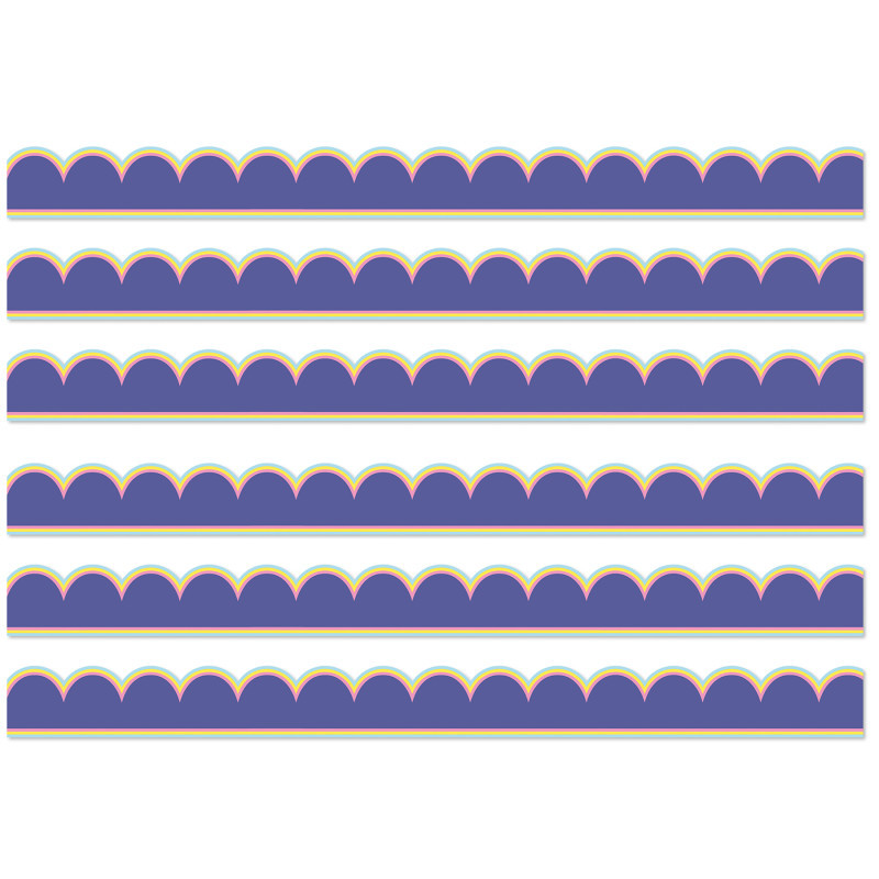 CARSON DELLOSA EDUCATION Carson Dellosa Education We Stick Together Pop of Purple Scalloped Bulletin Board Borders, 39 Feet Per Pack, 6 Packs