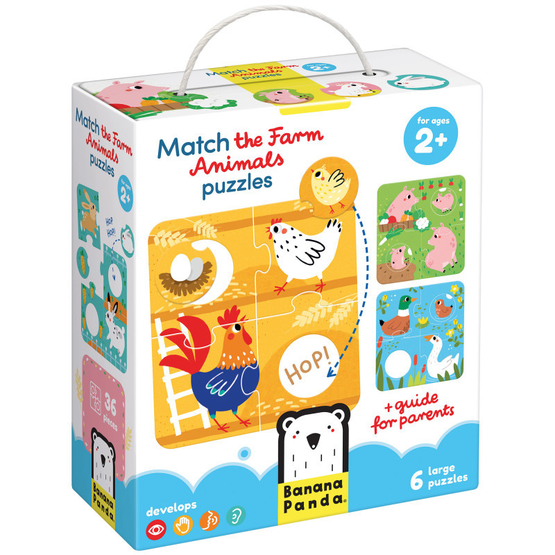 BANANA PANDA Banana Panda Match the Farm Animals Puzzles, Age 2+