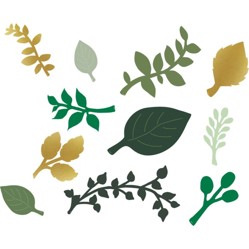 TEACHER CREATED RESOURCES Teacher Created Resources® Green and Gold Paper Leaves, 40 Pieces