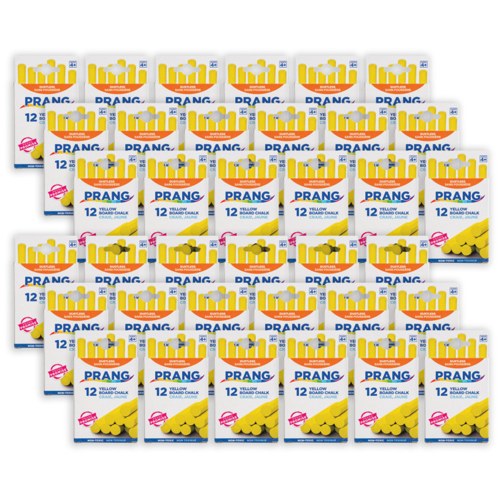 DIXON TICONDEROGA CO Prang® Hygieia® Dustless Board Chalk, Yellow, 12 Per Pack, 36 Packs