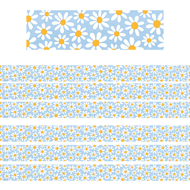 TEACHER CREATED RESOURCES Teacher Created Resources® Daisies Straight Border Trim, 35 Feet Per Pack, 6 Packs