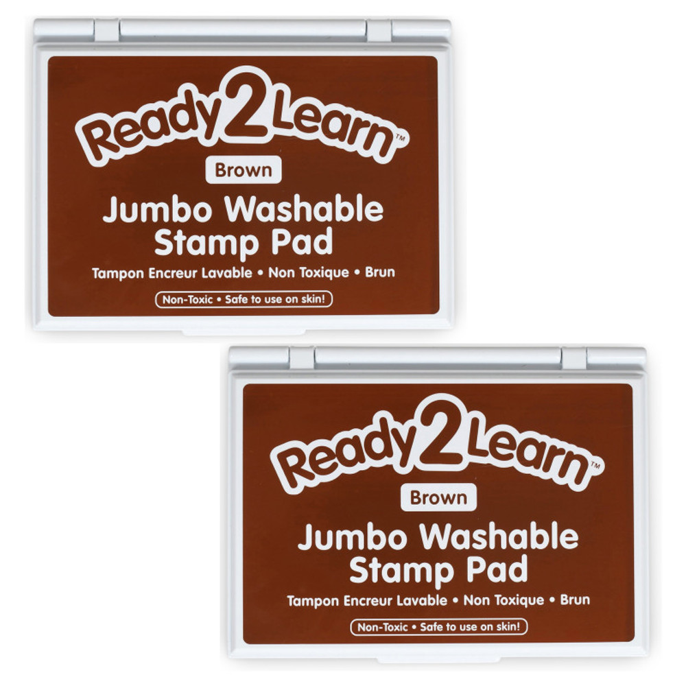 LEARNING ADVANTAGE READY 2 LEARN™ Jumbo Washable Stamp Pad - Brown - 6.2"L x 4.1"W - Pack of 2