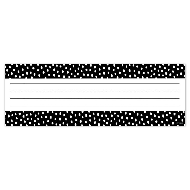CREATIVE TEACHING PRESS Creative Teaching Press® Messy Dots on Black Name Plates, 9-1/2" x 3-1/4", Pack of 36