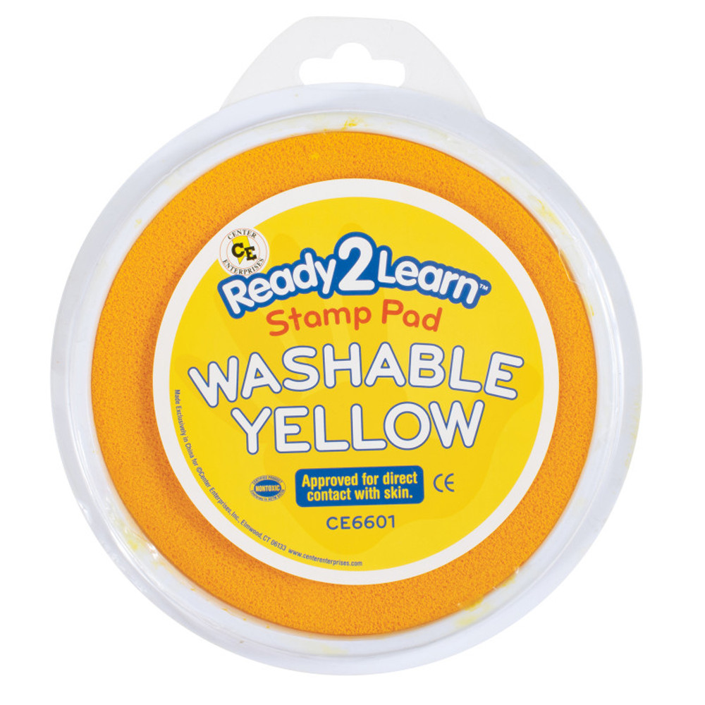 LEARNING ADVANTAGE READY 2 LEARN™ Jumbo Circular Washable Stamp Pad - Yellow - 5.75" dia.