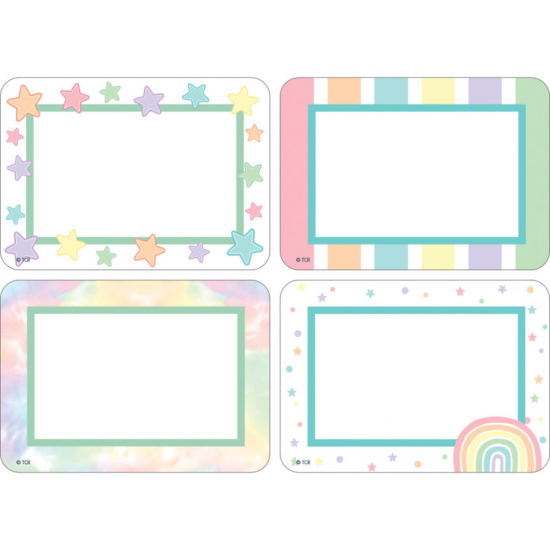 TEACHER CREATED RESOURCES Teacher Created Resources® Pastel Pop Name Tags / Labels Multi-Pack, 36 Per Pack, 6 Packs