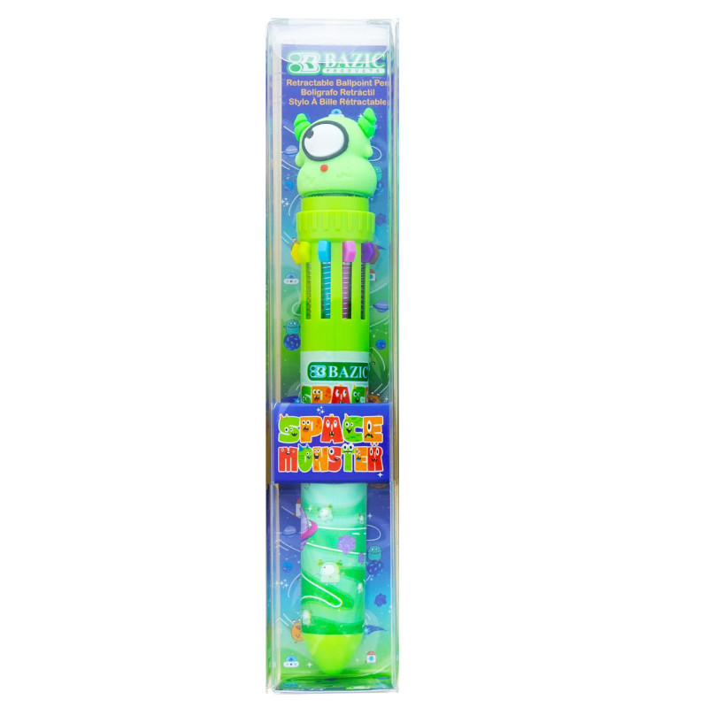 BAZIC PRODUCTS BAZIC Products® Space Monster Series 10-Color Pen, Assorted Designs