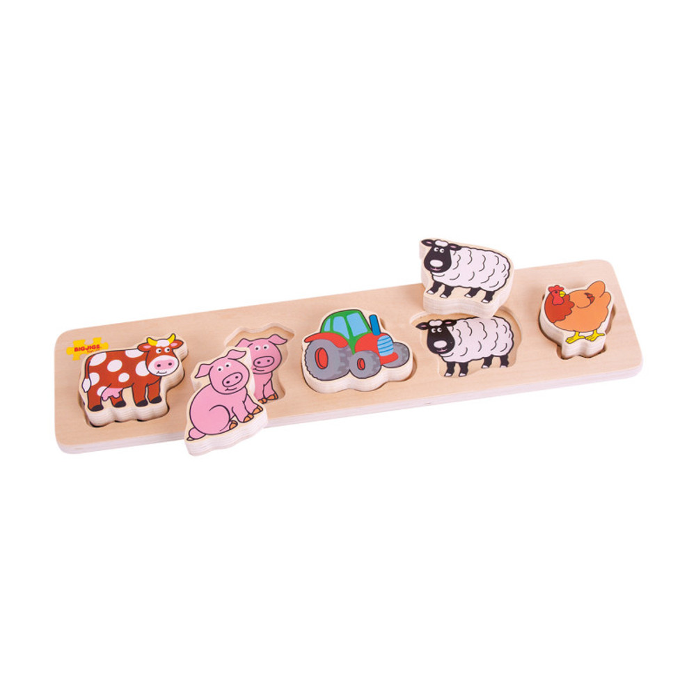 BIGJIGS TOYS Bigjigs® Toys Chunky Lift & Match Farm Puzzle