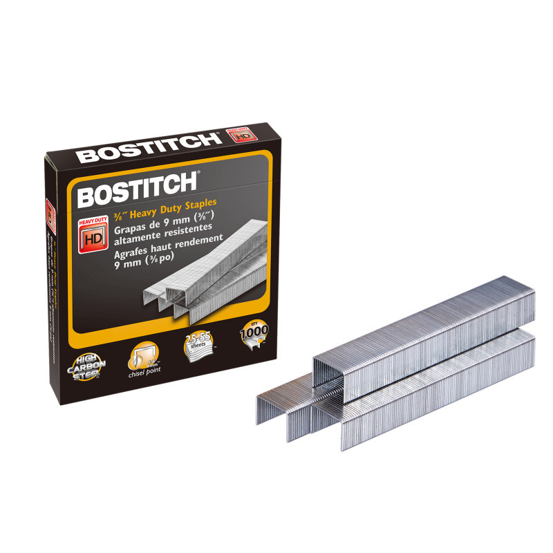 AMAX Bostitch Premium Heavy Duty Staples, 3/8", Pack of 1000