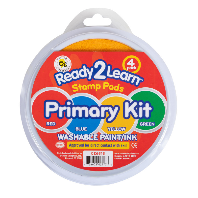 LEARNING ADVANTAGE READY 2 LEARN™ Jumbo Circular Washable Stamp Pads - Primary - Set of 4