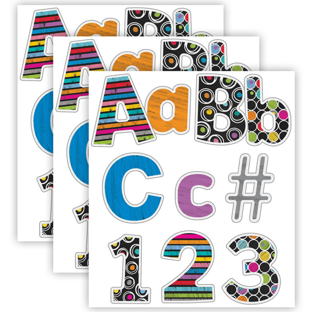 CARSON DELLOSA EDUCATION Carson Dellosa Education Colorful Chalkboard Combo Pack EZ Letters, 219 Pieces Per Pack, 3 Packs