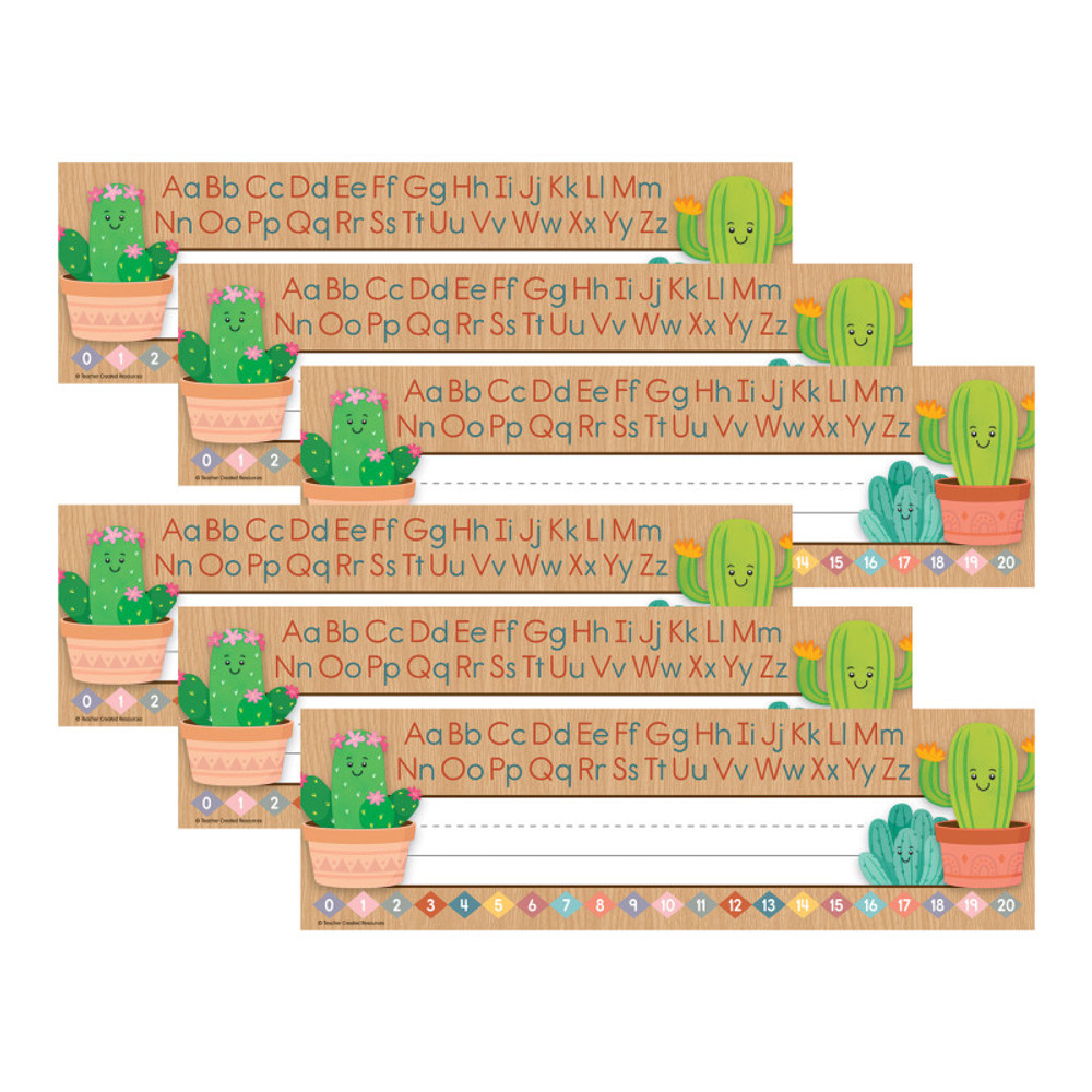 TEACHER CREATED RESOURCES Teacher Created Resources® Happy Cactus Crew Flat Name Plates, 36 Per Pack, 6 Packs