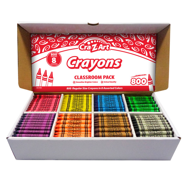 LAROSE INDUSTRIES LLC - CRA-Z-ART Cra-Z-Art® Crayon Classroom Pack, 8 Color, Box of 800