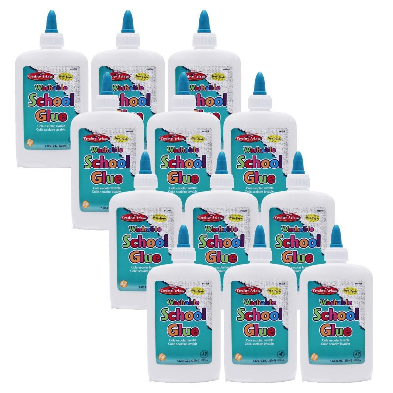 ADVANTUS Charles Leonard Economy Washable School Glue 8 oz, Pack of 12