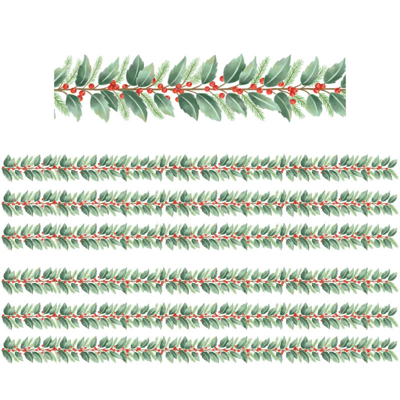 TEACHER CREATED RESOURCES Teacher Created Resources® Holly Die-Cut Border Trim, 35 Feet Per Pack, 6 Packs