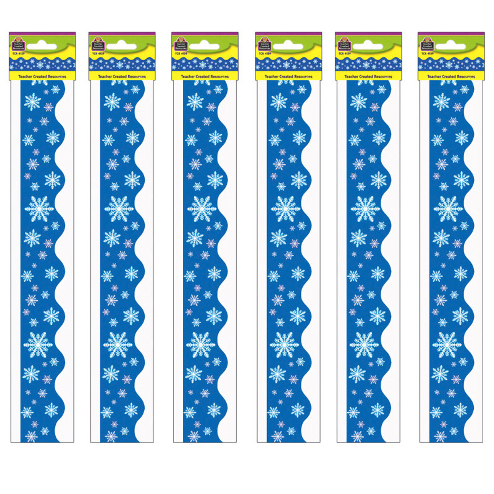 TEACHER CREATED RESOURCES Teacher Created Resources® Snowflakes Border Trim, 35 Feet Per Pack, 6 Packs