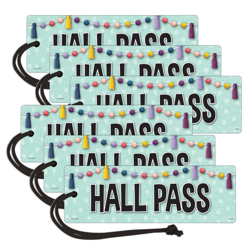 TEACHER CREATED RESOURCES Teacher Created Resources® Oh Happy Day Magnetic Hall Pass, Pack of 6
