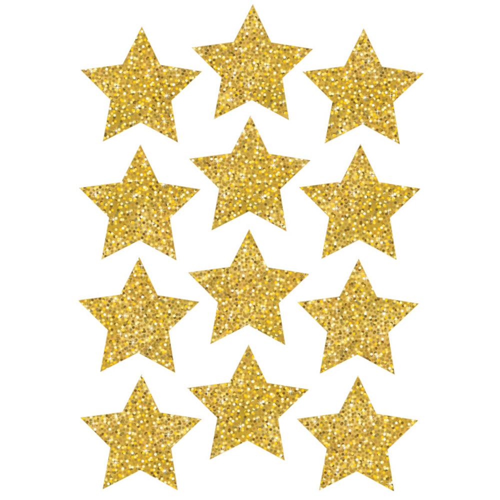 ASHLEY PRODUCTIONS Ashley Productions® Die-Cut Magnets, 3" Gold Sparkle Stars, 12 Per Pack, 6 Packs
