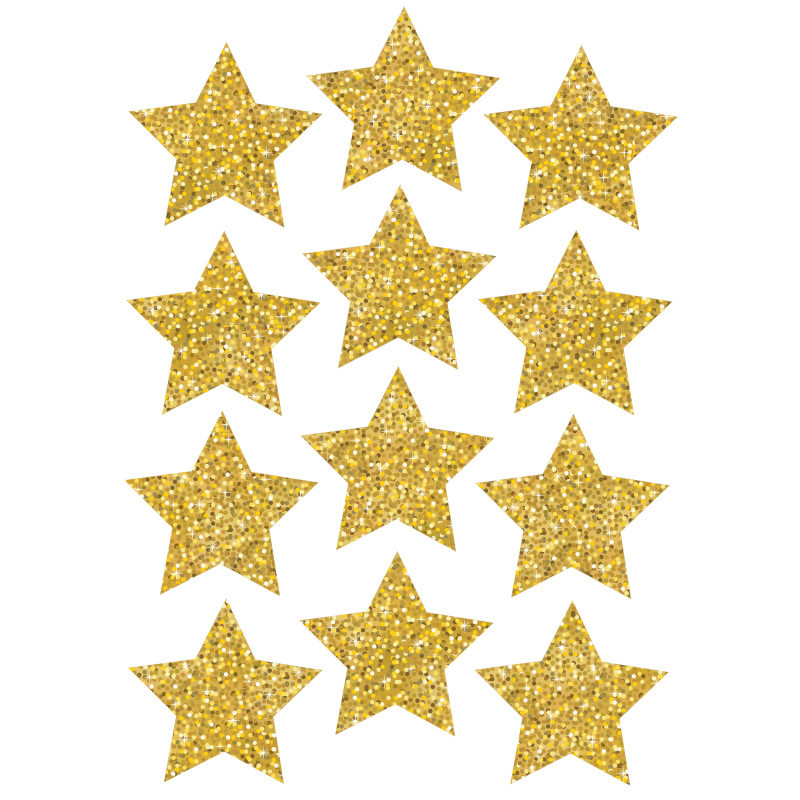 ASHLEY PRODUCTIONS Ashley Productions® Die-Cut Magnets, 3" Gold Sparkle Stars, 12 Per Pack, 6 Packs