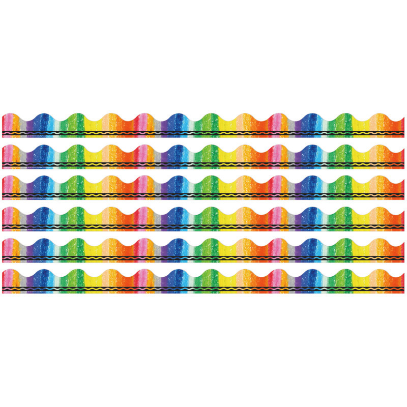 EUREKA Eureka® Crayola® Rainbow Deco Trim®, 37 Feet Per Pack, 6 Packs