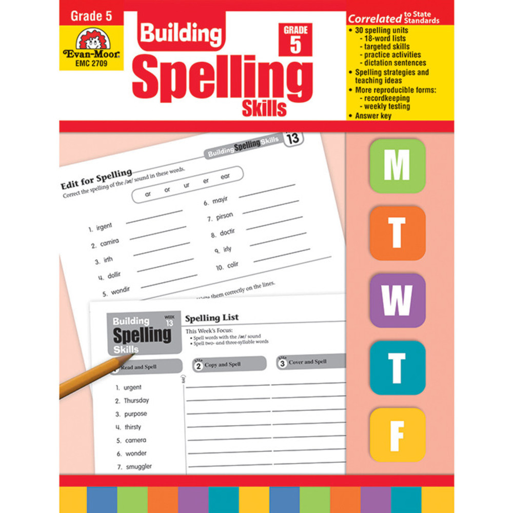 EVAN-MOOR Evan-Moor Educational Publishers Building Spelling Skills, Teacher's Edition, Grade 5