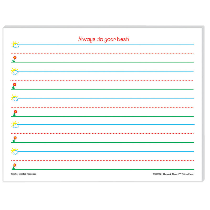 TEACHER CREATED RESOURCES Teacher Created Resources® Smart Start K-1 Writing Paper: 100 Sheets