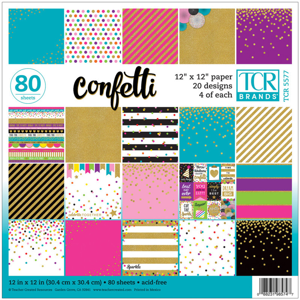 TEACHER CREATED RESOURCES Teacher Created Resources® Confetti Project Paper, 12" x 12", 80 Sheets