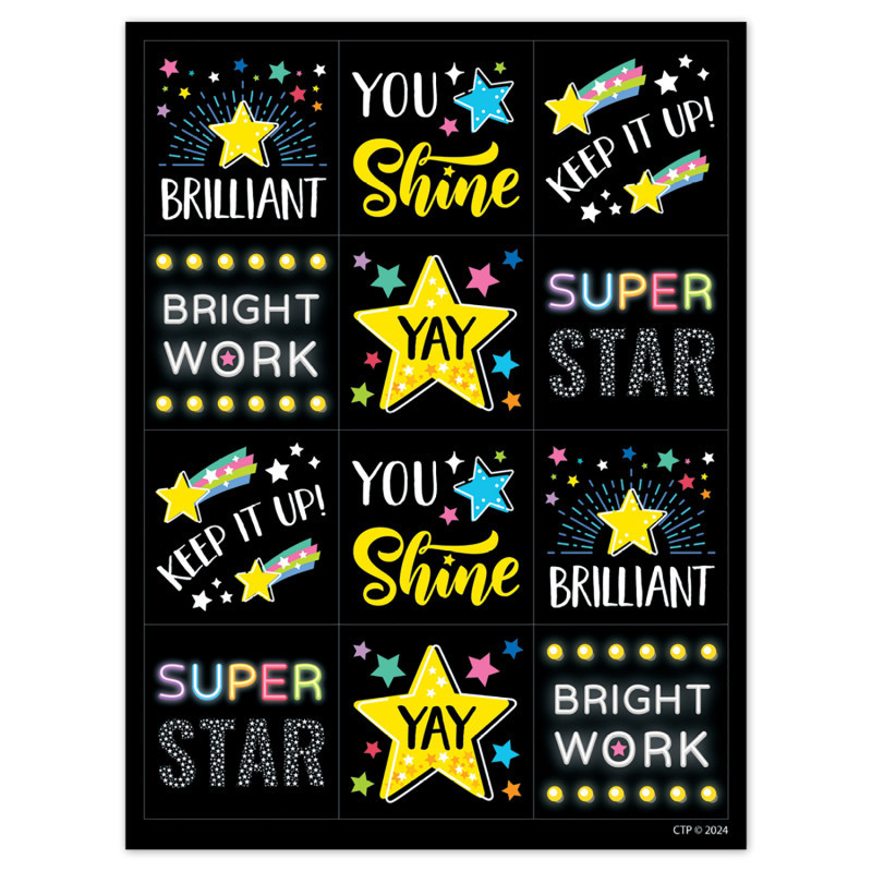 CREATIVE TEACHING PRESS Creative Teaching Press® Star Bright Reward Stickers, Pack of 60