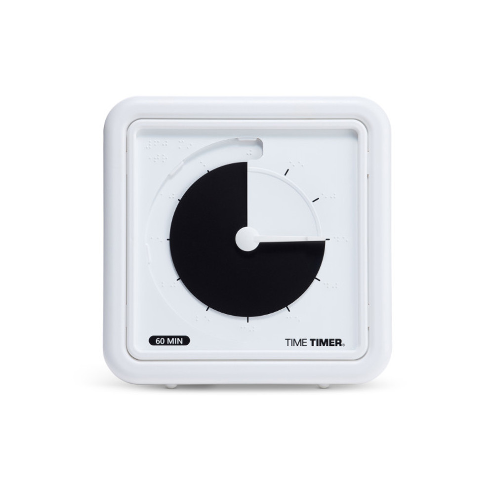 TIME TIMER LLC Time Timer® Braille 8" 60-Minute Visual Timer - Black Disk