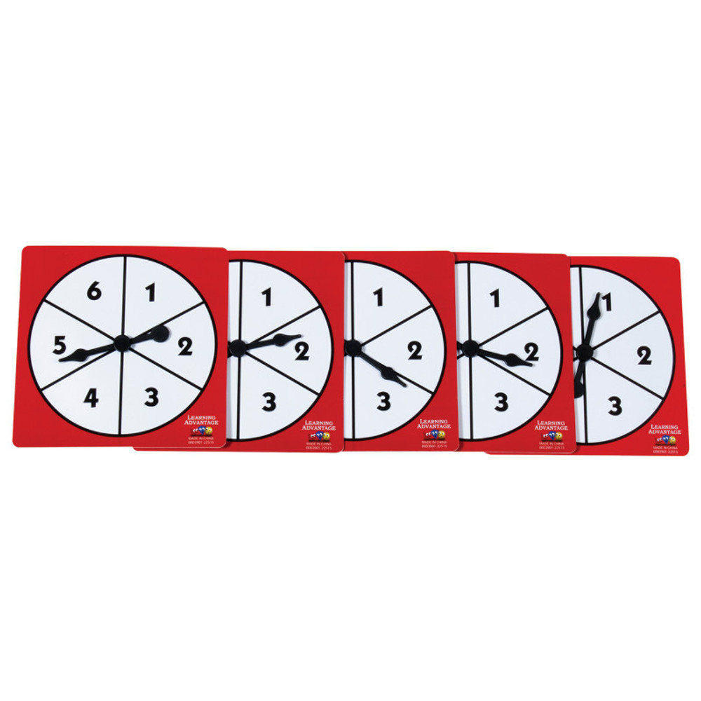 LEARNING ADVANTAGE Learning Advantage® 1-6 Number Spinners - Set of 5