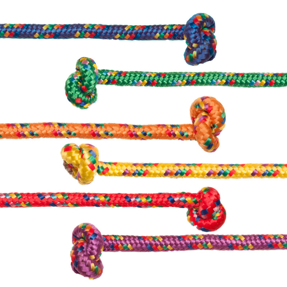 CHAMPION SPORTS Champion Sports Braided Nylon Jump Rope, Assorted Colors, 8' Length, Pack of 6