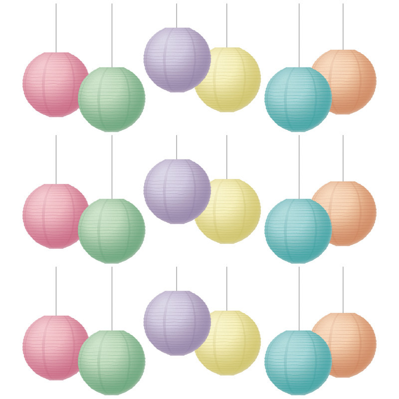 TEACHER CREATED RESOURCES Teacher Created Resources® Pastel Pop 8" Hanging Paper Lanterns, 6 Per Pack, 3 Packs