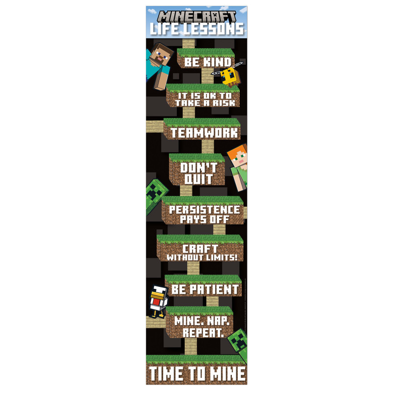 EUREKA Eureka® Minecraft Life Lessons Banner, 12" x 45"